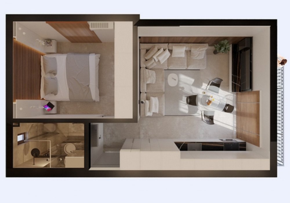 Boka Bay of Kotor, Kamenari district. New apartments in a club-type apartment building.
The distance to the sea is 300m.

The house has four floors, a