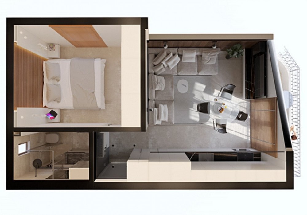 Boka Bay of Kotor, Kamenari district. New apartments in a club-type apartment building.
The distance to the sea is 300m.
The house has four floors, a