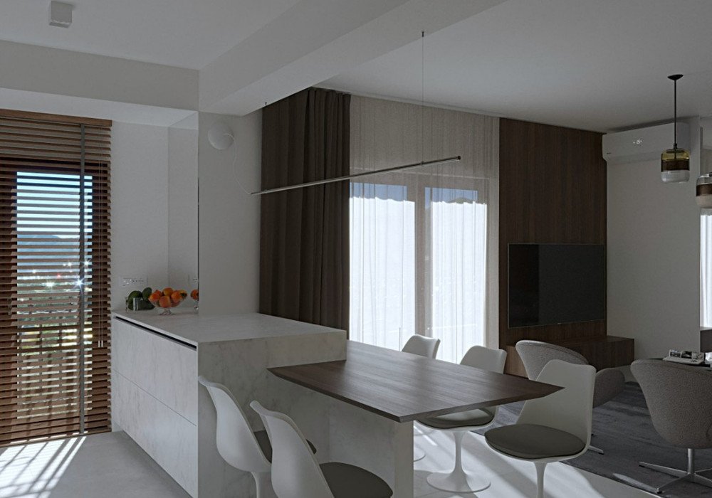 Boka Bay of Kotor, Kamenari district. New apartments in a club-type apartment building.
The distance to the sea is 300m.

The house has four floors, a