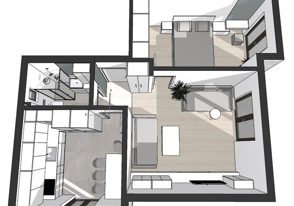 Boka Bay of Kotor, Kamenari district. New apartments in a club-type apartment building.
The distance to the sea is 300m.

The house has four floors, a