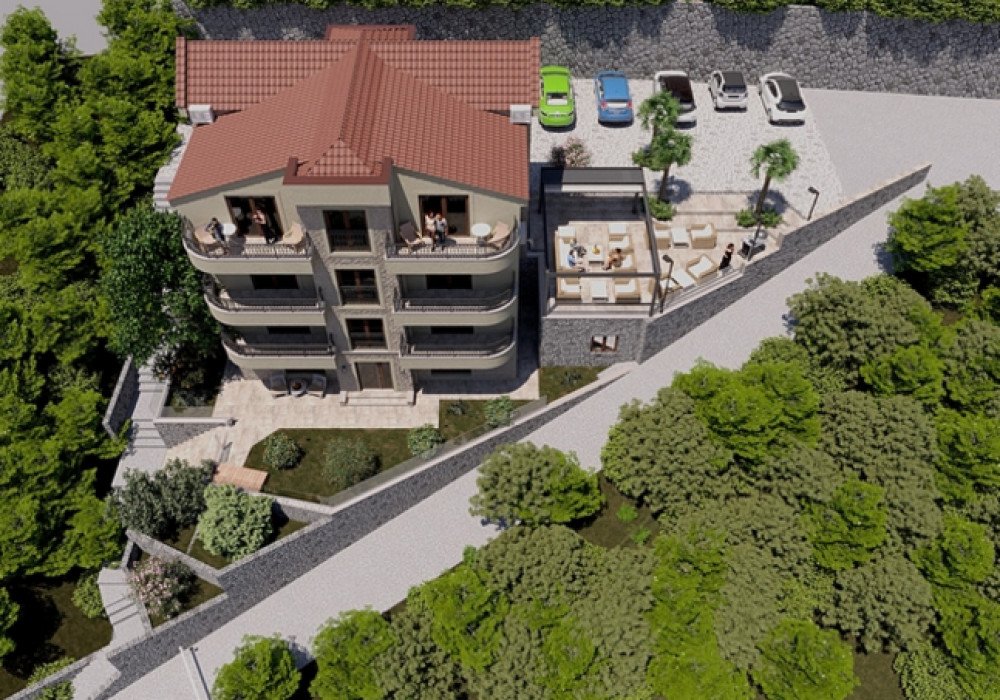 Boka Bay of Kotor, Kamenari district. New apartments in a club-type apartment building.
The distance to the sea is 300m.

The house has four floors, a