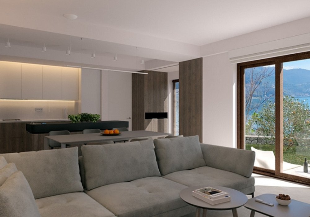 Boka Bay of Kotor, Kamenari district. New apartments in a club-type apartment building.
The distance to the sea is 300m.
The house has four floors, a