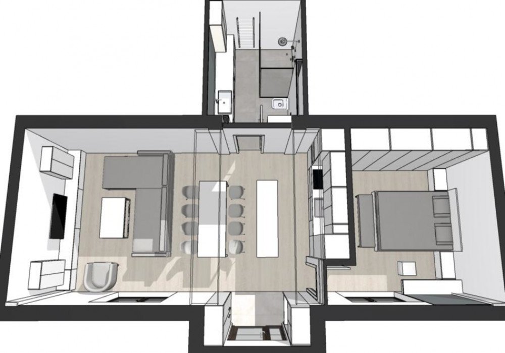 Boka Bay of Kotor, Kamenari district. New apartments in a club-type apartment building.
The distance to the sea is 300m.
The house has four floors, a