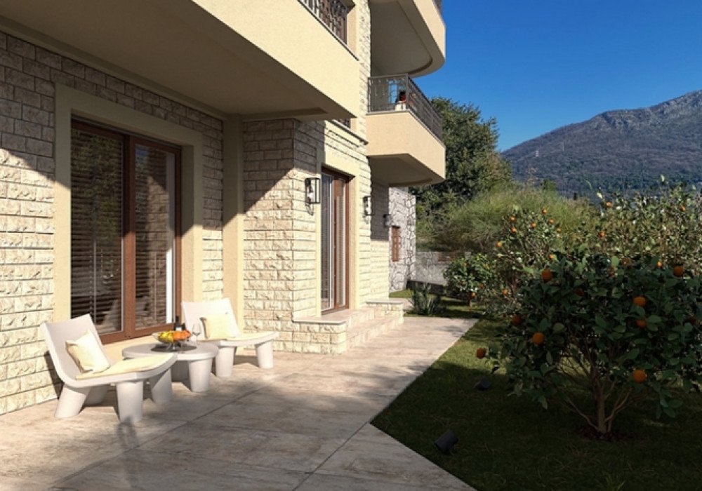 Boka Bay of Kotor, Kamenari district. New apartments in a club-type apartment building.
The distance to the sea is 300m.
The house has four floors, a